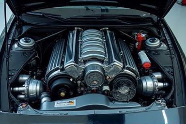 Spotless engine bay after detailing